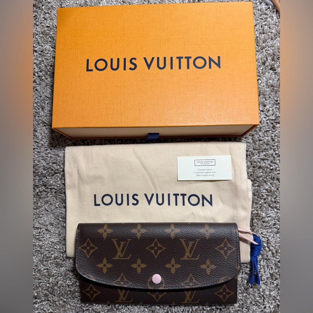 Louis Vuitton Monogram Canvas Wallet with Pink Accent